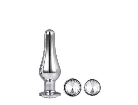 Zestaw Aluminiowych Korków Analnych Gleaming Love Srebrny z Klejnotem