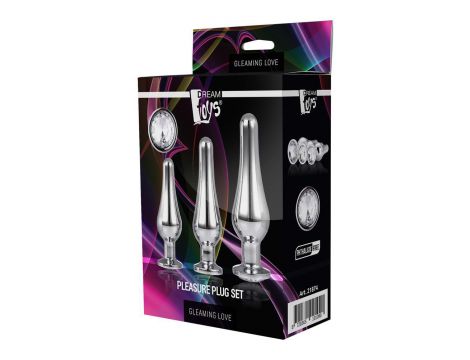 Zestaw Aluminiowych Korków Analnych Gleaming Love Srebrny z Klejnotem - 2