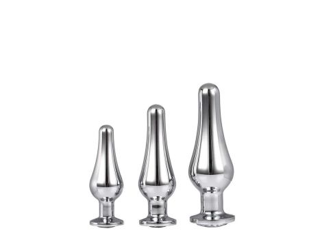 Zestaw Aluminiowych Korków Analnych Gleaming Love Srebrny z Klejnotem - 4