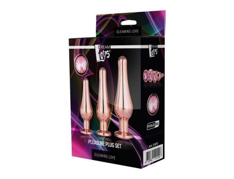 Zestaw korków analnych Gleaming Love aluminium różowe złoto - 2
