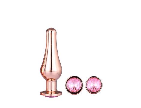 Zestaw korków analnych Gleaming Love aluminium różowe złoto - 6