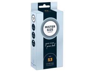 Prezerwatywy cienkie Mister Size 53 mm wegańskie 10 szt 18,5 cm