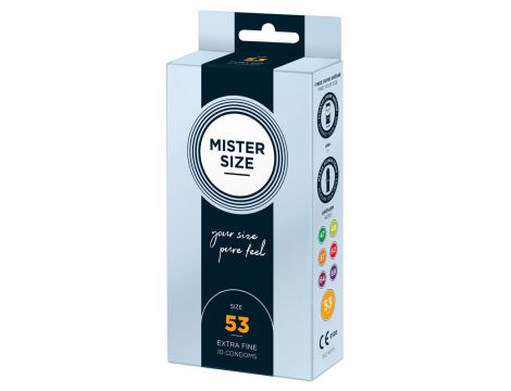Prezerwatywy cienkie Mister Size 53 mm wegańskie 10 szt 18,5 cm - 2
