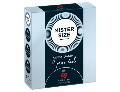 Prezerwatywy cienkie Mister Size 60 mm wegańskie 3 sztuki