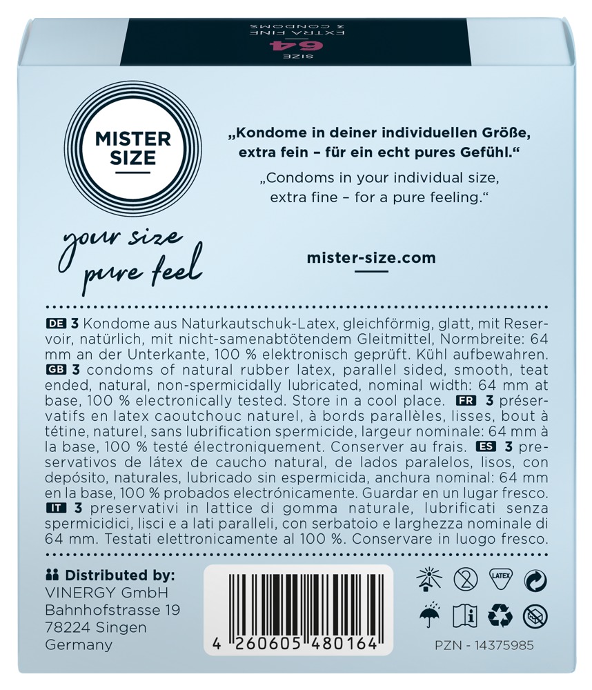 mister size 64mm pack of 3