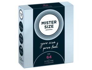 Prezerwatywy wegańskie Mister Size 64 mm 3 sztuki