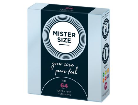 Prezerwatywy wegańskie Mister Size 64 mm 3 sztuki - 3