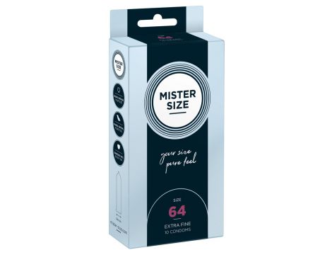Prezerwatywy wegańskie Mister Size 64mm cienkie 22cm 10 szt