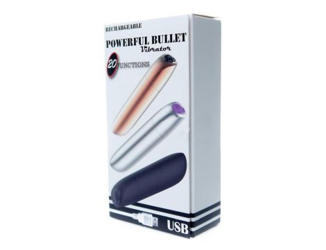 Potężny mini wibrator B-Series Magic USB srebrny 20 trybów - 5