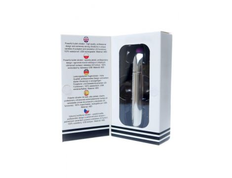 Potężny mini wibrator B-Series Magic USB srebrny 20 trybów - 6
