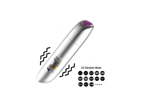 Mini wibrator potężny B Series Magic USB 20 trybów złoty - 5