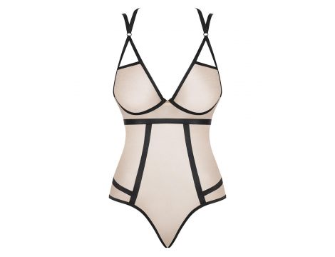 Body erotyczne Obsessive Nudelia beżowe S/M - 5