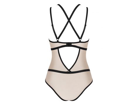 Body erotyczne Obsessive Nudelia beżowe S/M - 6