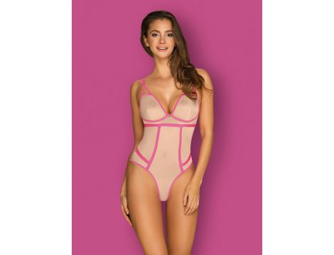 Body Obsessive Nudelia różowe ze złotą nicią L XL - 3