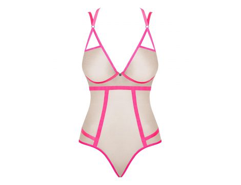 Body Obsessive Nudelia różowe ze złotą nicią L XL - 5