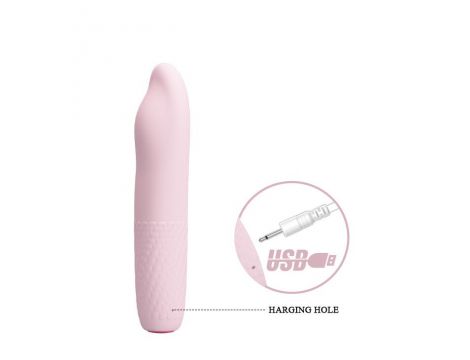 Mini wibrator Pretty Love Burke silikonowy różowy USB 4 wibracje 4 obroty - 6
