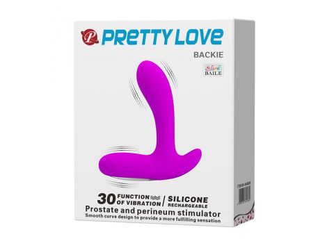 Masażer prostaty silikonowy Pretty Love Backie fioletowy USB 30 funkcji - 7