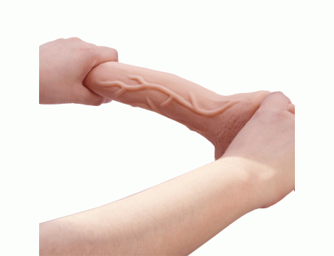 Dildo realistyczne ssące zakrzywione Baile Beautiful Jack cieliste 26 cm - 10
