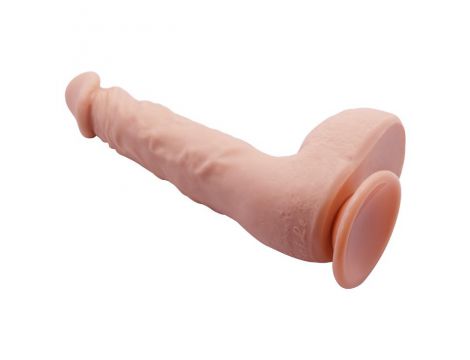 Realistyczne dildo zakrzywione Baile Jason 25 cm cieliste z przyssawką - 8