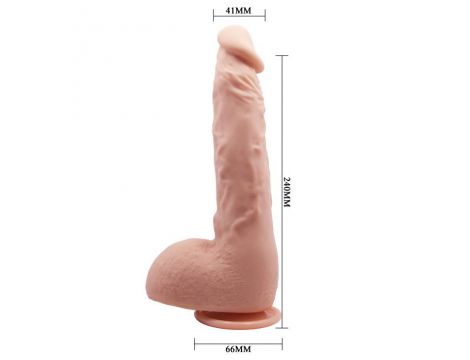 Realistyczne dildo zakrzywione Baile Jason 25 cm cieliste z przyssawką - 9