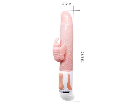 Wibrator króliczek Baile Hot Butterfly rozgrzewający cielisty USB - 4