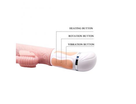 Wibrator króliczek Baile Hot Butterfly rozgrzewający cielisty USB - 5