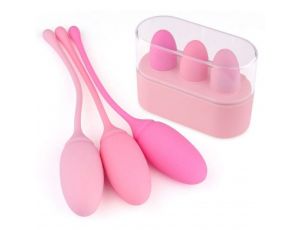 Kulki waginalne silikonowe Toyz4lovers różowe do Kegla 3 szt 15,5 cm
