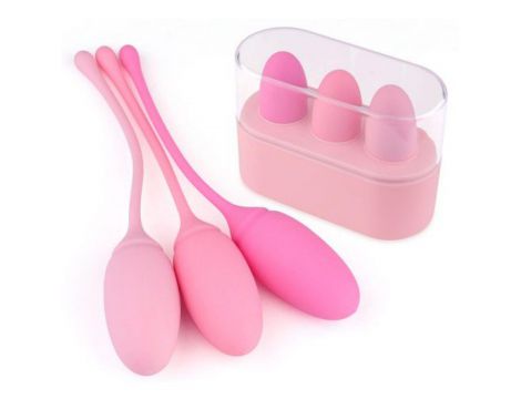Kulki waginalne silikonowe Toyz4lovers różowe do Kegla 3 szt 15,5 cm