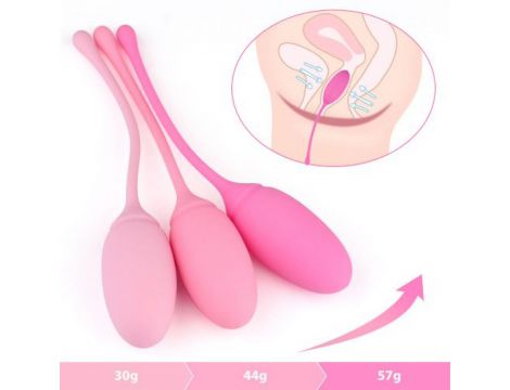 Kulki waginalne silikonowe Toyz4lovers różowe do Kegla 3 szt 15,5 cm - 2
