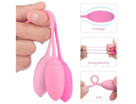 Kulki waginalne silikonowe Toyz4lovers różowe do Kegla 3 szt 15,5 cm - 3
