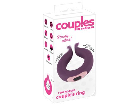 Pierścień erekcyjny wibrujący Couples Choice dwa silniki silikonowy USB - 2
