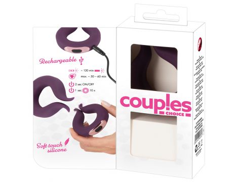 Pierścień erekcyjny wibrujący Couples Choice dwa silniki silikonowy USB - 8