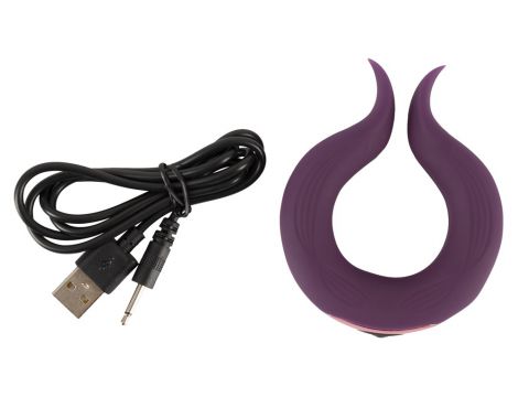 Pierścień erekcyjny wibrujący Couples Choice dwa silniki silikonowy USB - 21