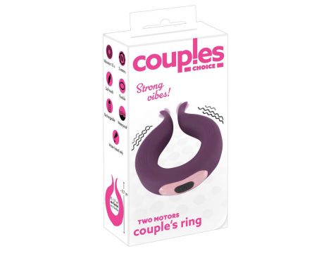 Pierścień erekcyjny wibrujący Couples Choice dwa silniki silikonowy USB