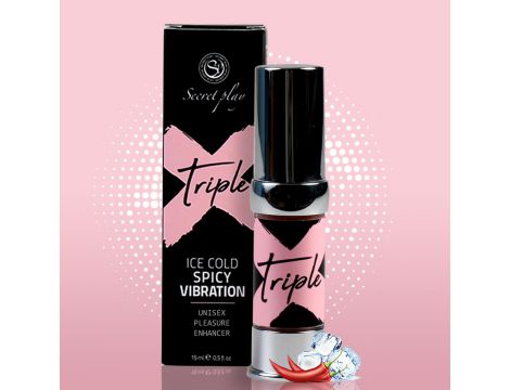 Żel Triple X 3w1 unisex chłodzący rozgrzewający wibrujący Secret Play 15ml - 3
