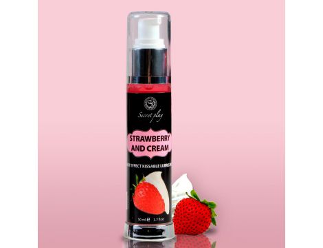 Lubrykant rozgrzewający całowalny truskawka śmietanka Secret Play 50 ml - 3