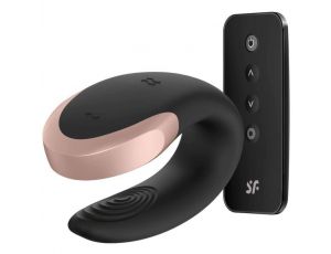 Wibrator Satisfyer Double Love dla pary czarny silikonowy USB 9cm