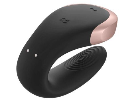 Wibrator Satisfyer Double Love dla pary czarny silikonowy USB 9cm - 3