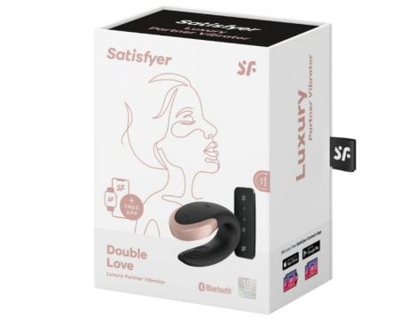 Wibrator Satisfyer Double Love dla pary czarny silikonowy USB 9cm - 5