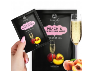 Olejek do masażu brzoskwinia i wino musujące Secret Play 10 ml