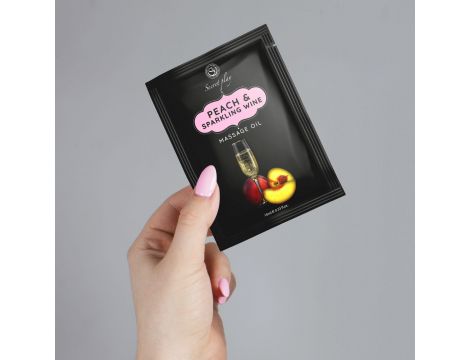 Olejek do masażu brzoskwinia i wino musujące Secret Play 10 ml - 3