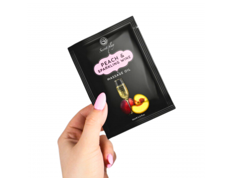 Olejek do masażu brzoskwinia i wino musujące Secret Play 10 ml - 2