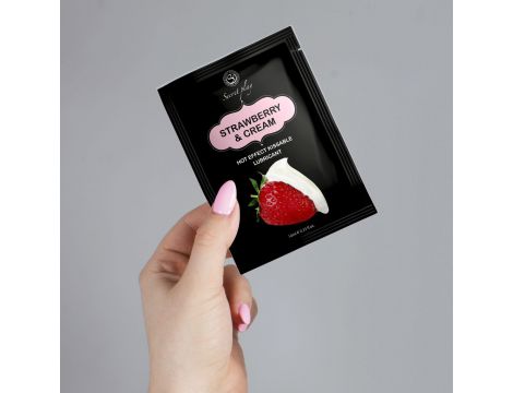 Lubrykant rozgrzewający truskawka śmietanka Secret Play 10ml - 2
