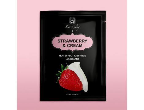 Lubrykant rozgrzewający truskawka śmietanka Secret Play 10ml - 3
