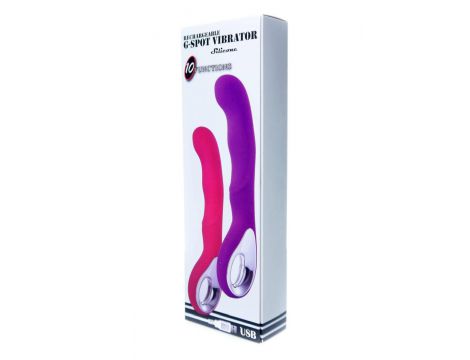 Wibrator punktu G silikonowy B Series Magic fioletowy USB 20 cm - 11