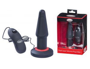 Korek analny wibrujący Malesation Dual Layer Silicone L z pilotem