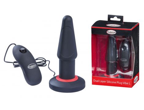 Korek analny wibrujący Malesation Dual Layer Silicone L z pilotem