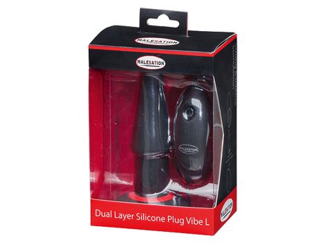 Korek analny wibrujący Malesation Dual Layer Silicone L z pilotem - 3