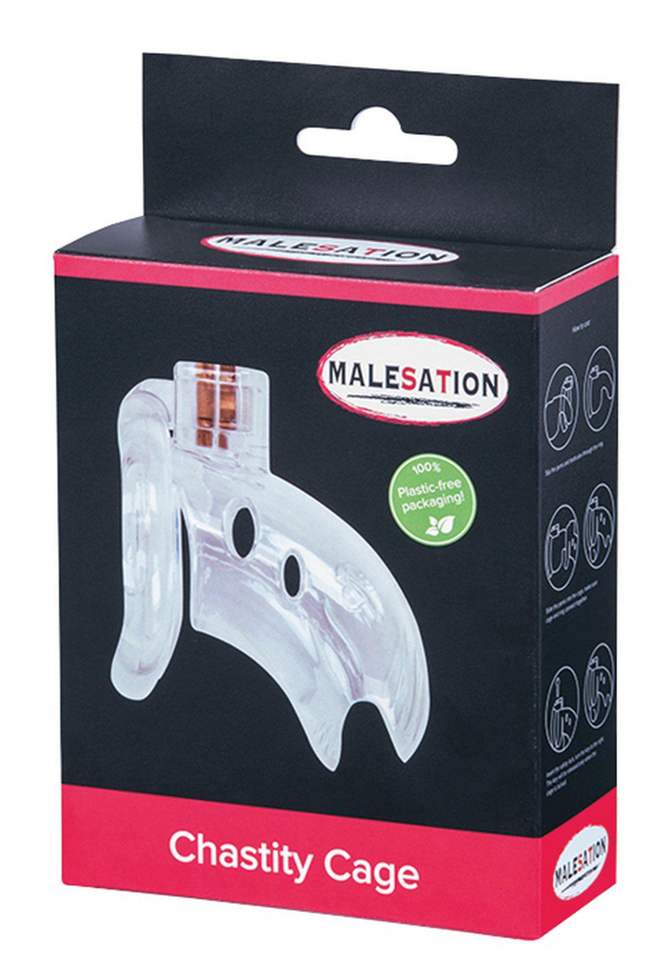 malesation chastity cage clear