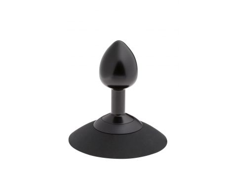 Korek analny aluminiowy Malesation z przyssawką mały czarny - 2